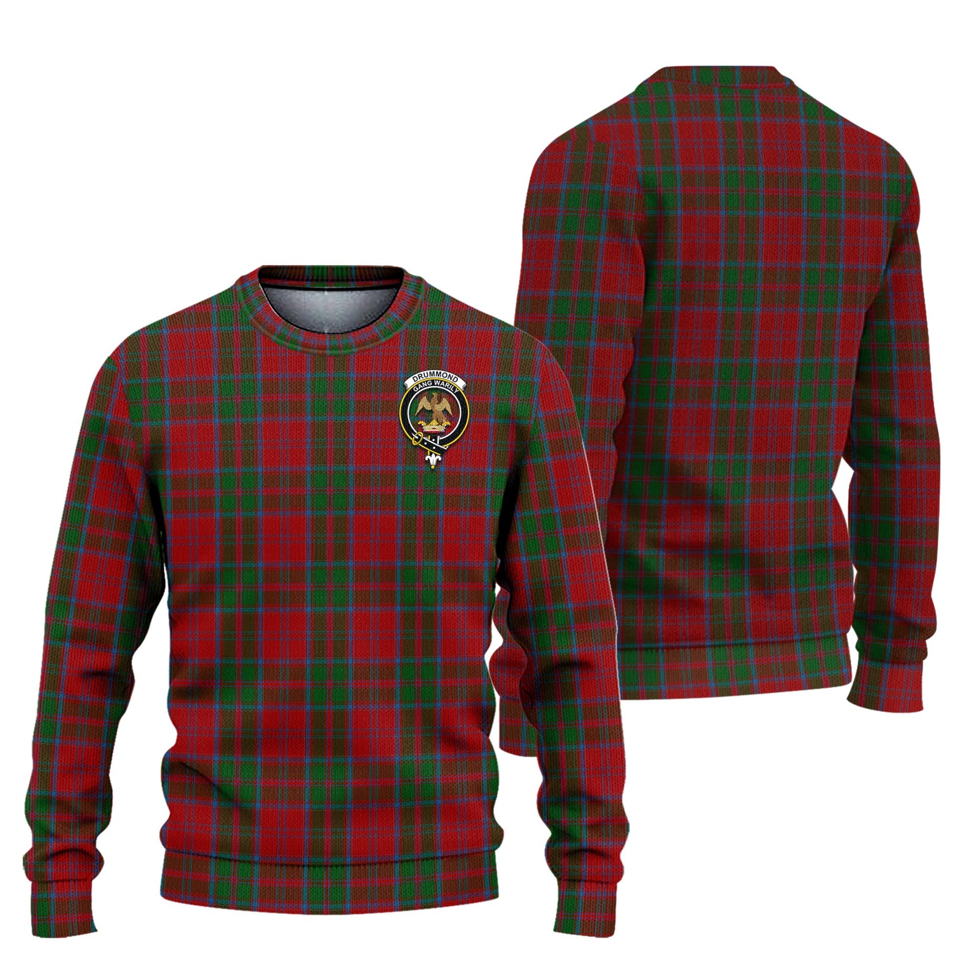 Drummond Tartan Knitted Sweater with Family Crest Unisex - Tartanvibesclothing