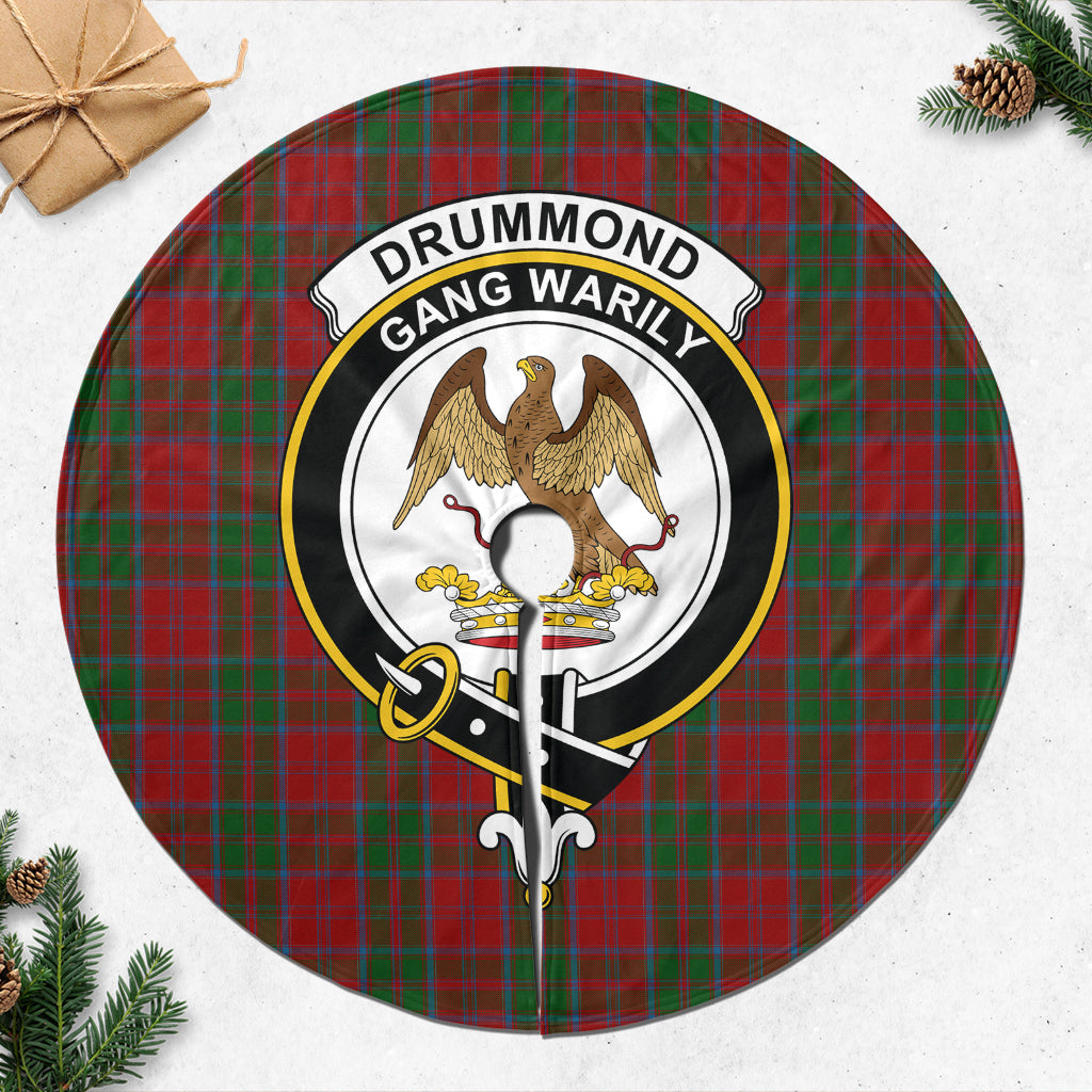 Drummond Tartan Christmas Tree Skirt with Family Crest - Tartanvibesclothing