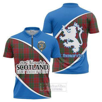 Drummond Family Crest Tartan Zipper Polo Shirt Celebrate Saint Andrew's Day in Style