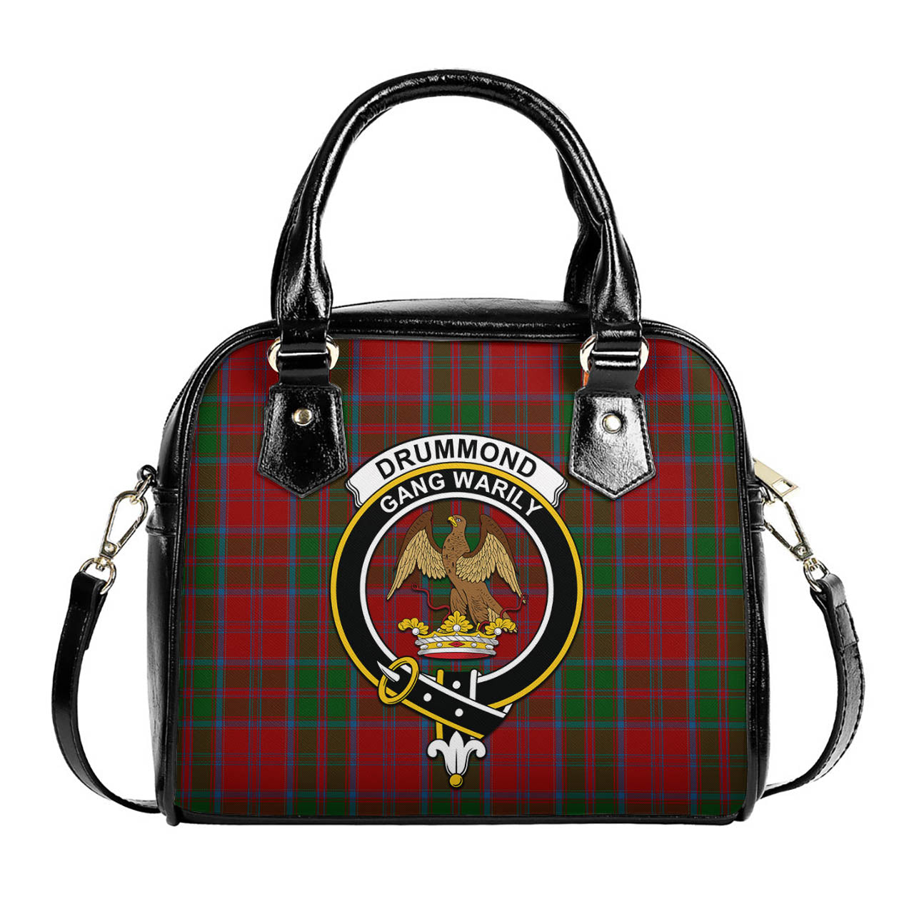 Drummond Tartan Shoulder Handbags with Family Crest One Size 6*25*22 cm - Tartanvibesclothing