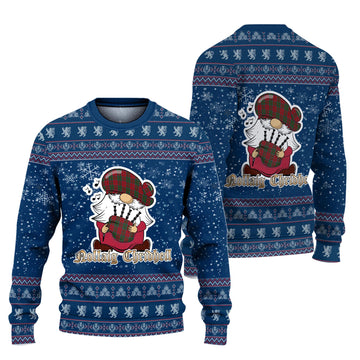 Drummond Clan Christmas Family Ugly Sweater with Funny Gnome Playing Bagpipes