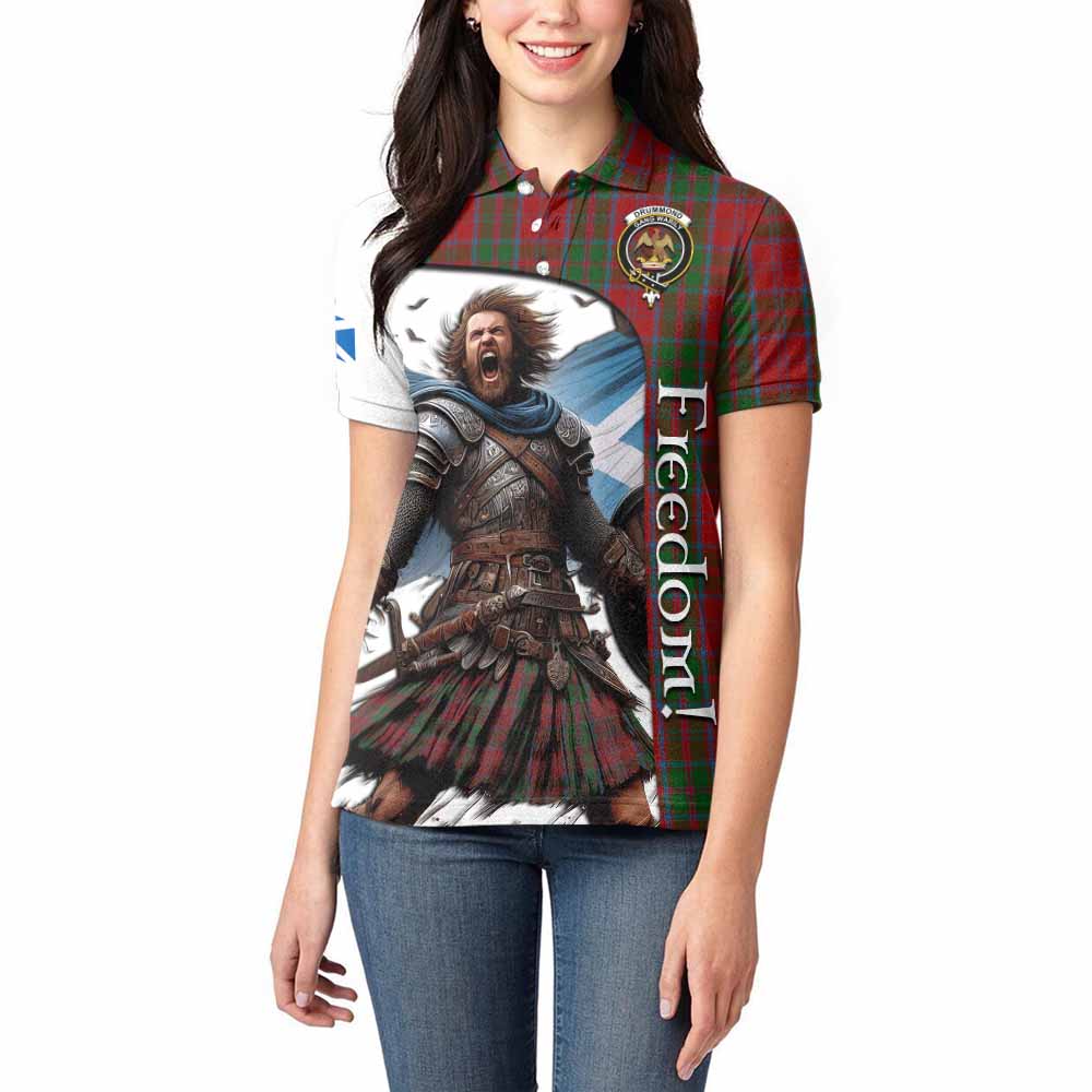 Tartan Vibes Clothing Drummond Crest Tartan Women's Polo Shirt Inspired by the Freedom of Scottish Warrior