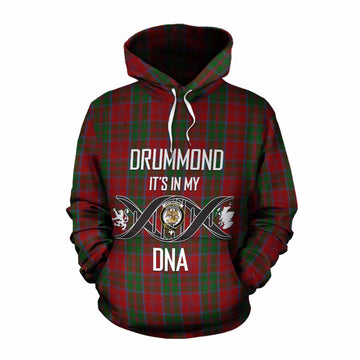 Drummond Tartan Cotton Hoodie with Family Crest DNA In Me Style