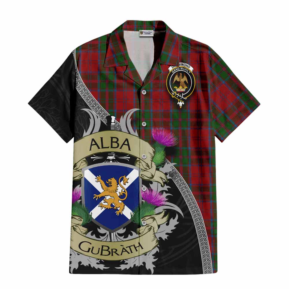 Drummond Tartan Family Crest Hawaiian Shirt Lion Rampant Royal Thistle Shield Celtic Inspired Kid - Tartan Vibes Clothing