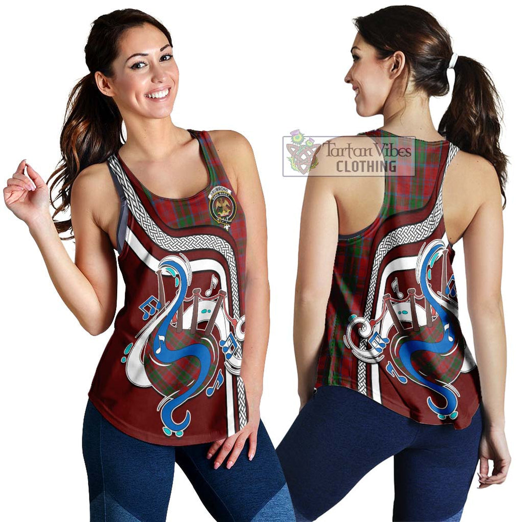 Drummond Tartan Women's Racerback Tanks with Epic Bagpipe Style 4XL - Tartanvibesclothing Shop