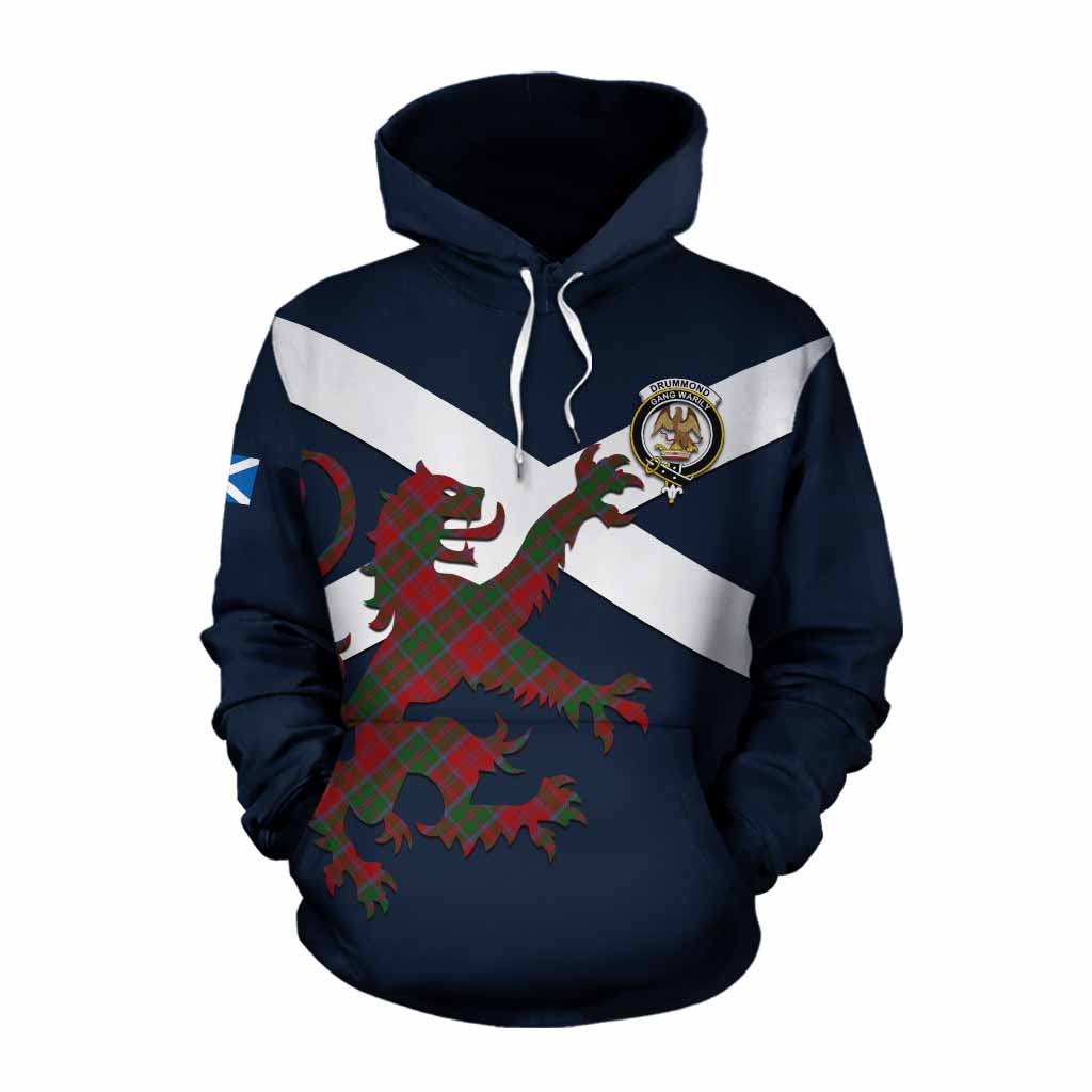 Tartan Vibes Clothing Drummond Tartan Lion Rampant Cotton Hoodie Proudly Display Your Heritage with Alba Gu Brath and Clan Name