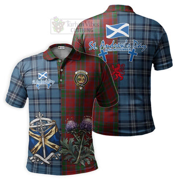 Drummond Tartan Polo Shirt Happy St. Andrew's Day Half Tartan Style