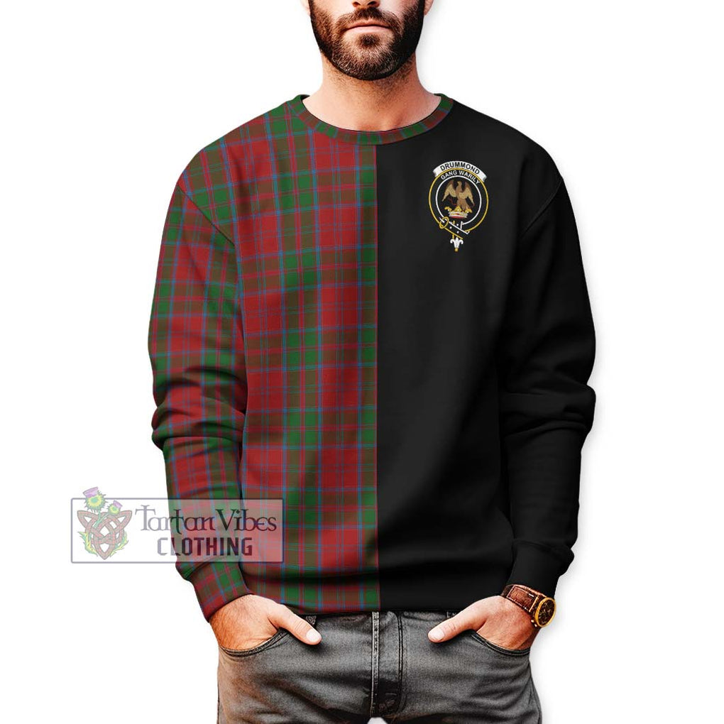 Drummond Tartan Sweatshirt with Family Crest and Half Of Me Style Unisex - Tartanvibesclothing Shop