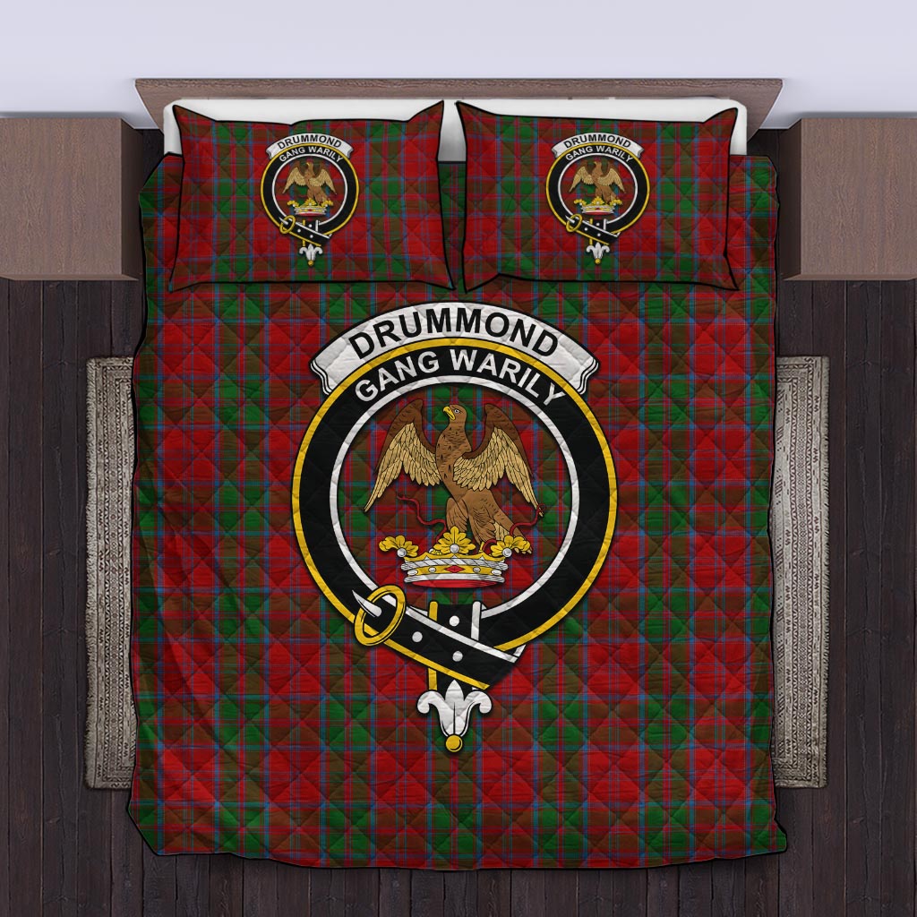 Drummond Tartan Quilt Bed Set with Family Crest Twin - Tartan Vibes Clothing