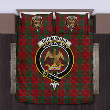 Drummond Tartan Quilt Bed Set with Family Crest