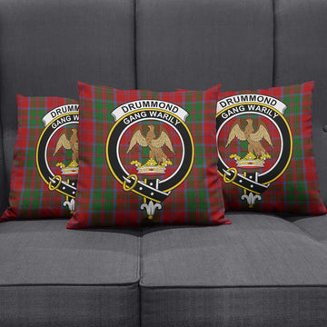 Drummond Tartan Pillow Cover with Family Crest