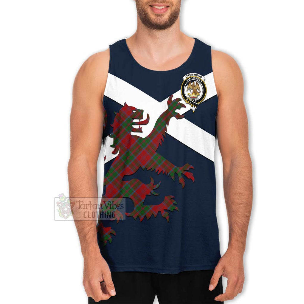 Tartan Vibes Clothing Drummond Tartan Lion Rampant Men's Tank Top – Proudly Display Your Heritage with Alba Gu Brath and Clan Name