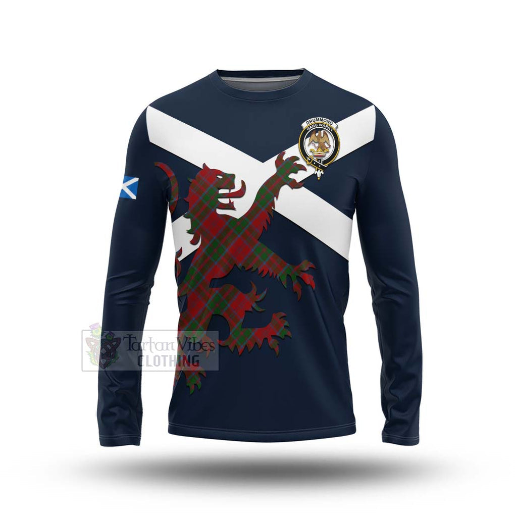 Tartan Vibes Clothing Drummond Tartan Lion Rampant Long Sleeve T-Shirt – Proudly Display Your Heritage with Alba Gu Brath and Clan Name