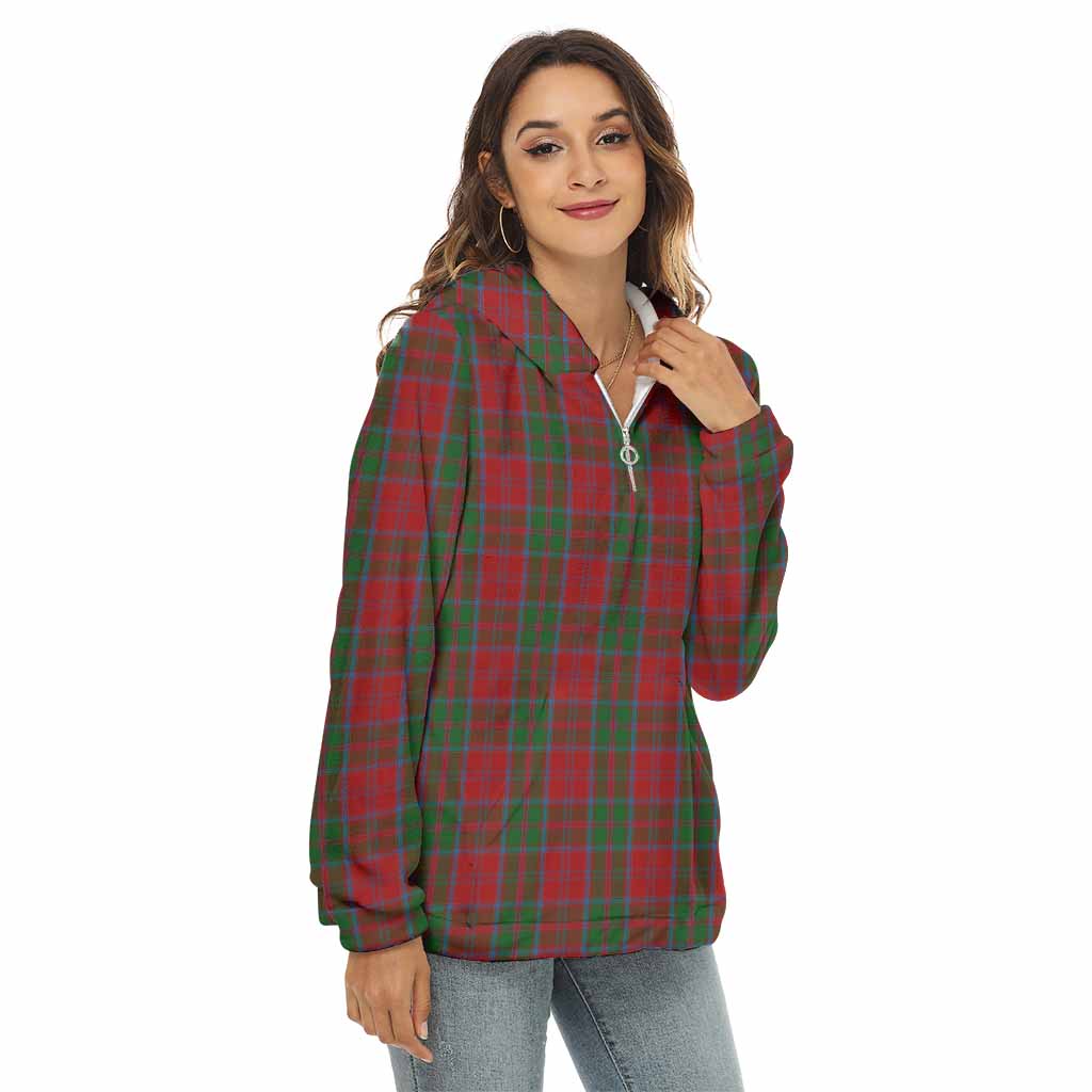 Tartan Vibes Clothing Drummond Tartan Women's Borg  Half Zip Fleece Hoodie