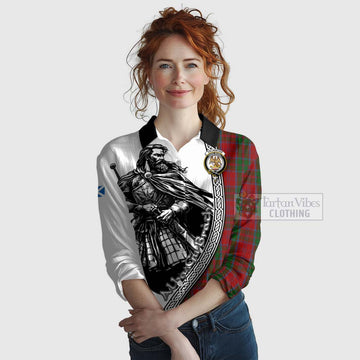 Drummond Tartan Clan Crest Women's Casual Shirt with Highlander Warrior Celtic Style