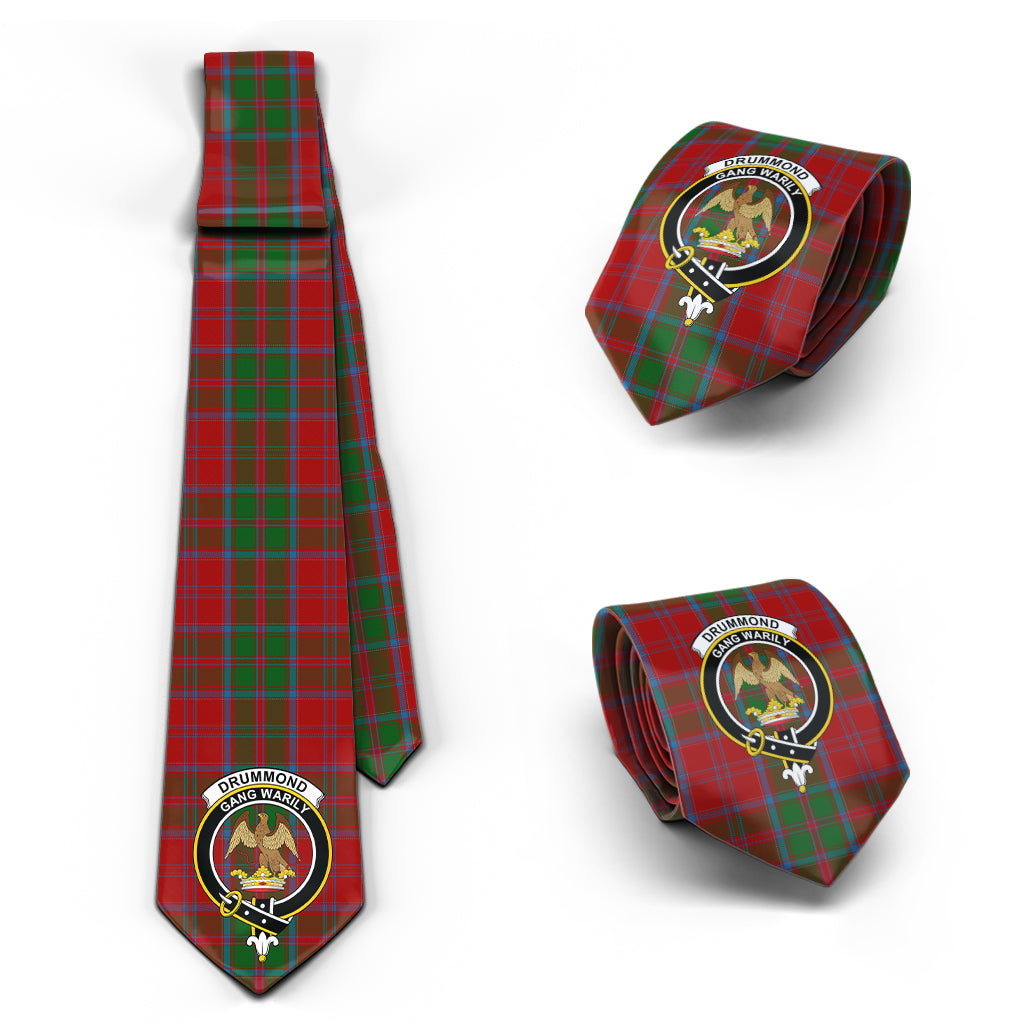 Drummond Tartan Classic Necktie with Family Crest Necktie One Size - Tartan Vibes Clothing