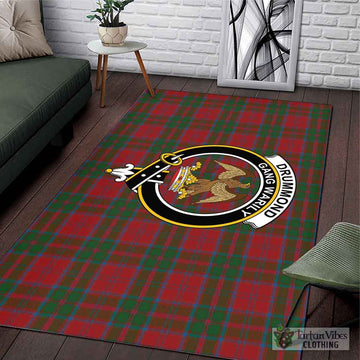 Drummond Tartan Area Rug with Family Crest