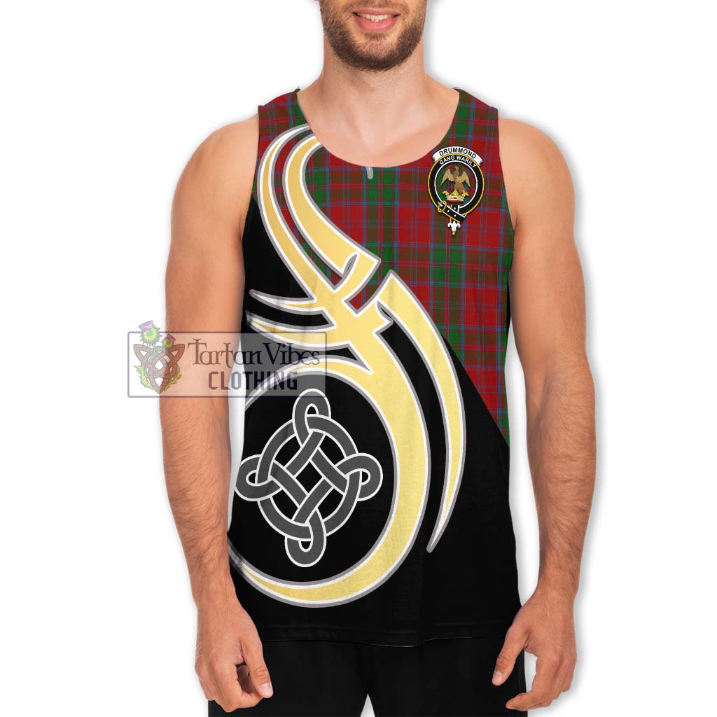 Drummond Tartan Men's Tank Top with Family Crest and Celtic Symbol Style Men - Tartan Vibes Clothing