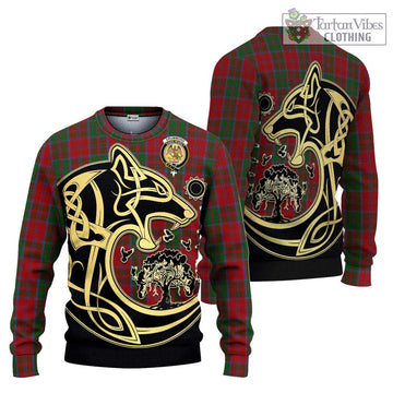 Drummond Tartan Ugly Sweater with Family Crest Celtic Wolf Style