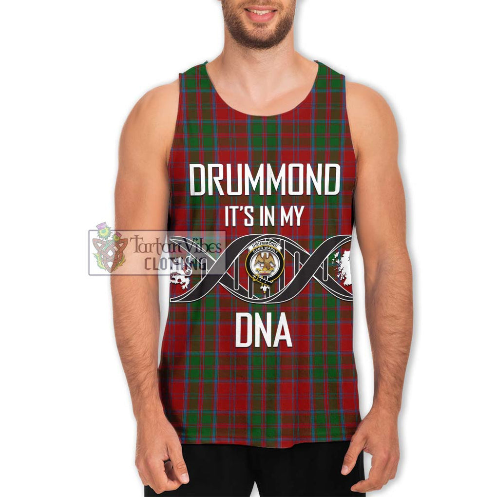 Drummond Tartan Men's Tank Top with Family Crest DNA In Me Style Men - Tartanvibesclothing Shop