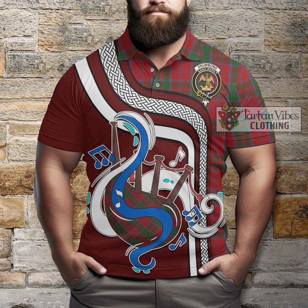 Tartan Vibes Clothing Drummond Tartan Polo Shirt with Epic Bagpipe Style