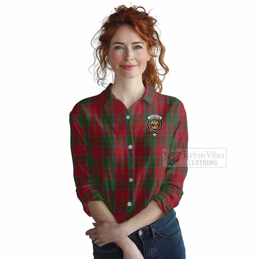 Tartan Vibes Clothing Drummond Tartan Women's Casual Shirt with Family Crest DNA In Me Style