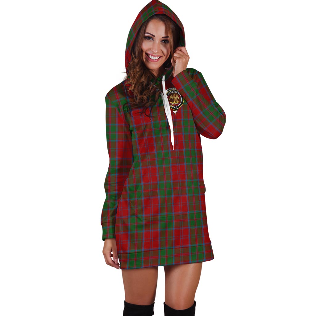 Drummond Tartan Hoodie Dress with Family Crest - Tartan Vibes Clothing