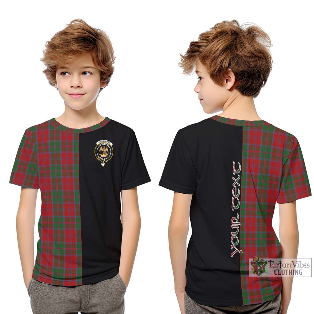 Drummond Tartan Kid T-Shirt with Family Crest and Half Of Me Style Youth XL Size14 - Tartanvibesclothing Shop