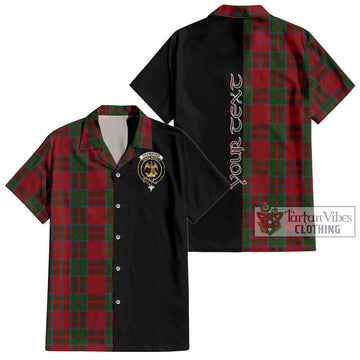 Drummond Tartan Short Sleeve Button Shirt with Family Crest and Half Of Me Style