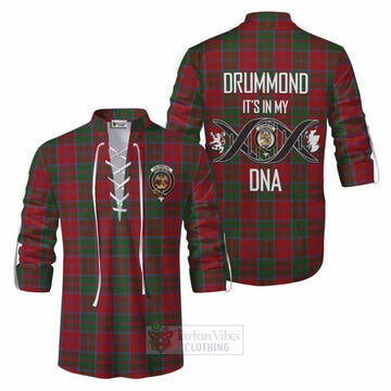 Drummond Tartan Ghillie Kilt Shirt with Family Crest DNA In Me Style