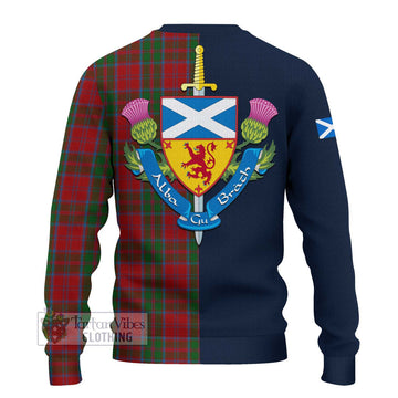 Drummond Tartan Ugly Sweater with Scottish Lion Royal Arm Half Style