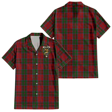 Drummond Tartan Short Sleeve Button Down Shirt with Family Crest