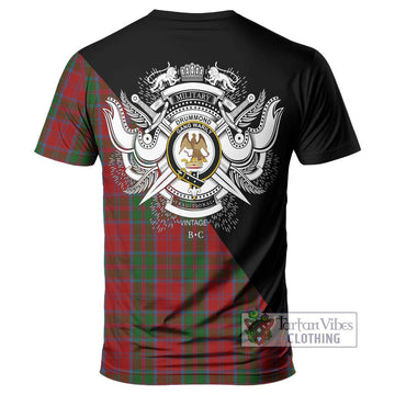 Drummond Tartan T-Shirt with Family Crest and Military Logo Style