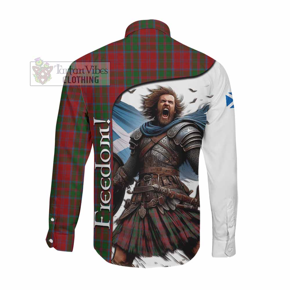 Tartan Vibes Clothing Drummond Crest Tartan Long Sleeve Button Shirt Inspired by the Freedom of Scottish Warrior