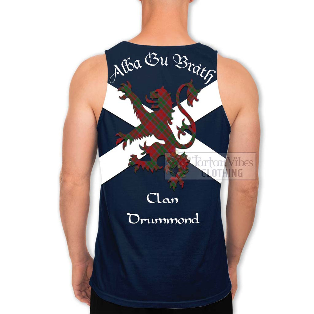 Tartan Vibes Clothing Drummond Tartan Lion Rampant Men's Tank Top – Proudly Display Your Heritage with Alba Gu Brath and Clan Name