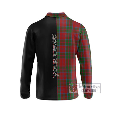 Drummond Tartan Long Sleeve Polo Shirt with Family Crest and Half Of Me Style