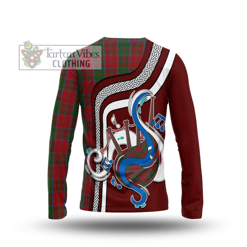 Tartan Vibes Clothing Drummond Tartan Long Sleeve T-Shirt with Epic Bagpipe Style