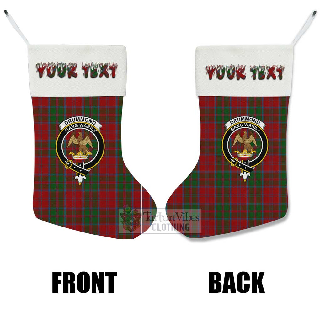 Tartan Vibes Clothing Drummond Tartan Family Crest Christmas Stocking with Personalized Text