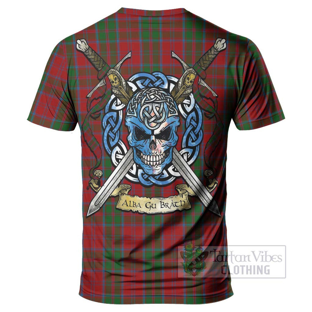 Tartan Vibes Clothing Drummond Tartan T-Shirt with Family Crest Celtic Skull Style