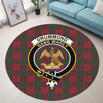 Drummond Tartan Round Rug with Family Crest