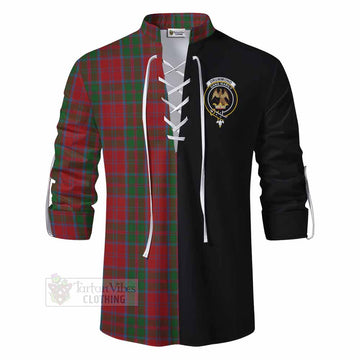 Drummond Tartan Ghillie Kilt Shirt with Family Crest and Half Of Me Style