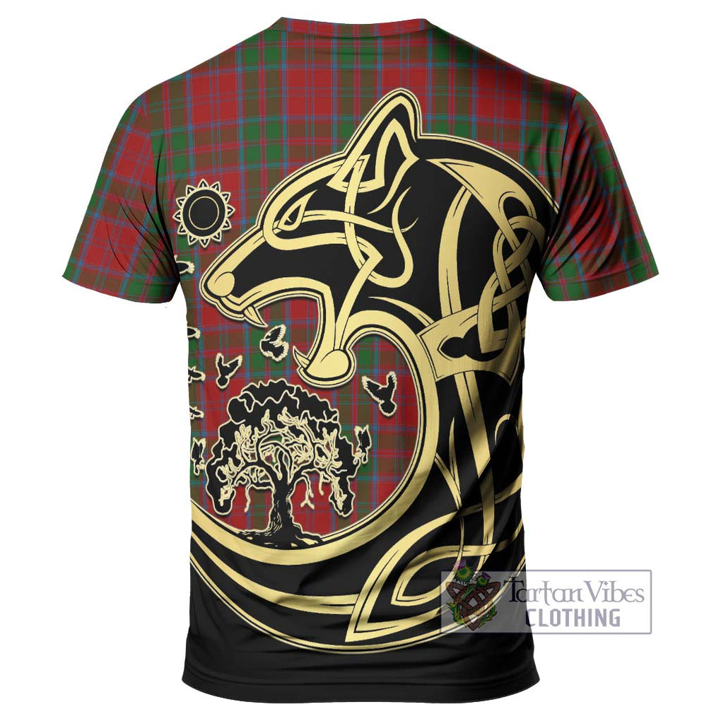 Drummond Tartan T-Shirt with Family Crest Celtic Wolf Style - Tartan Vibes Clothing