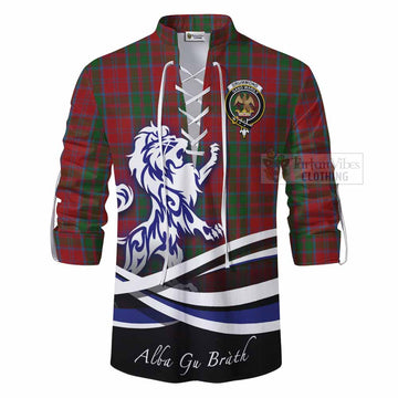 Drummond Tartan Ghillie Kilt Shirt with Alba Gu Brath Regal Lion Emblem