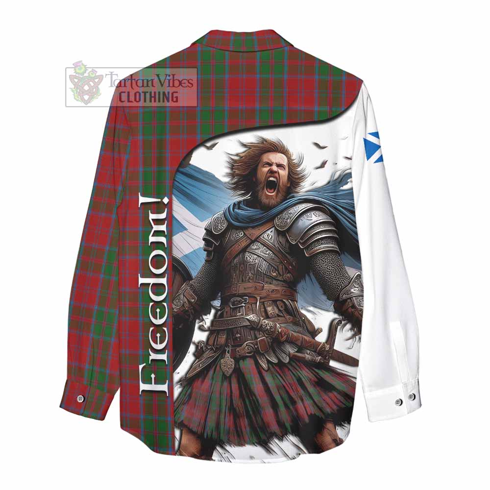 Tartan Vibes Clothing Drummond Crest Tartan Women's Casual Shirt Inspired by the Freedom of Scottish Warrior