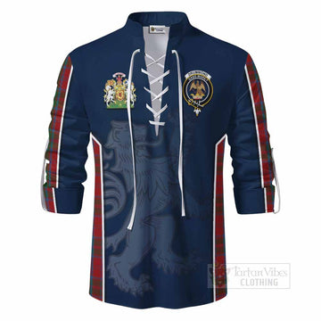 Drummond Tartan Ghillie Kilt Shirt with Family Crest and Lion Rampant Vibes Sport Style