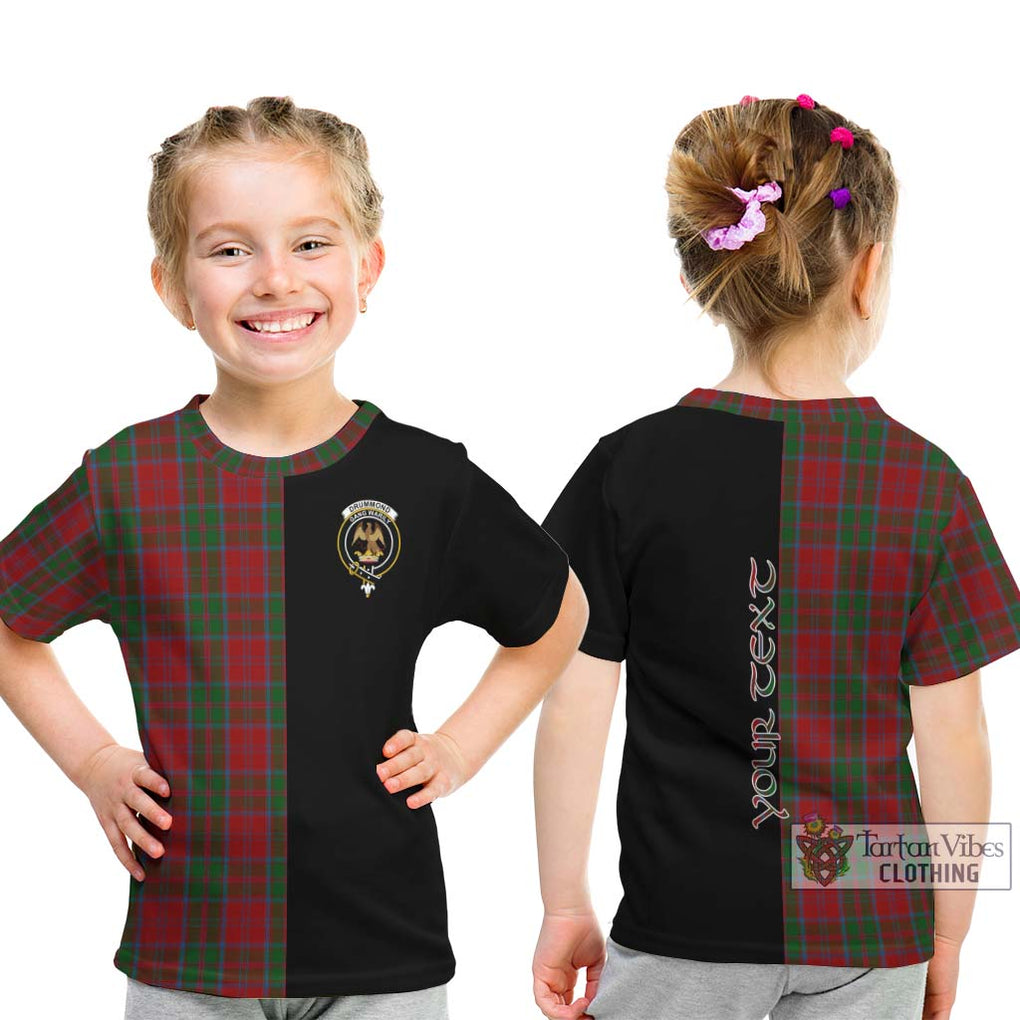 Drummond Tartan Kid T-Shirt with Family Crest and Half Of Me Style - Tartanvibesclothing Shop