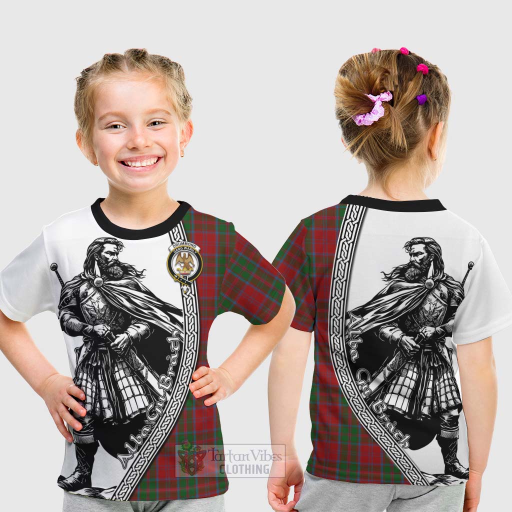 Tartan Vibes Clothing Drummond Tartan Clan Crest Kid T-Shirt with Highlander Warrior Celtic Style