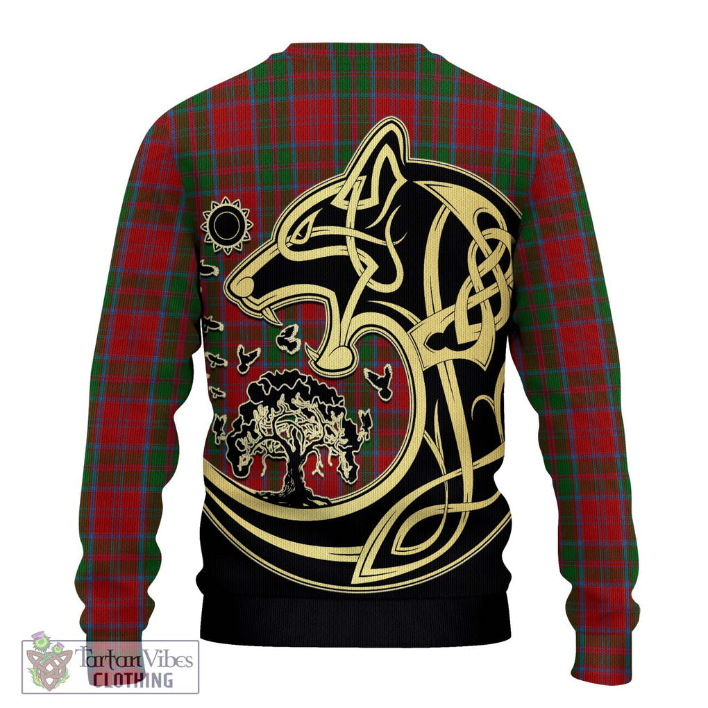 Drummond Tartan Knitted Sweater with Family Crest Celtic Wolf Style - Tartan Vibes Clothing