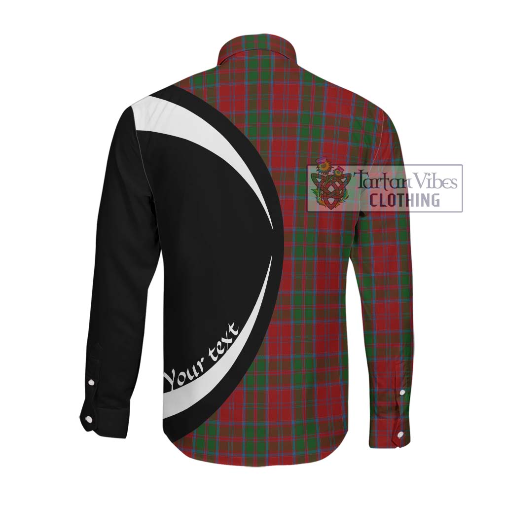 Drummond Tartan Long Sleeve Button Up with Family Crest Circle Style Men's Shirt - Tartan Vibes Clothing