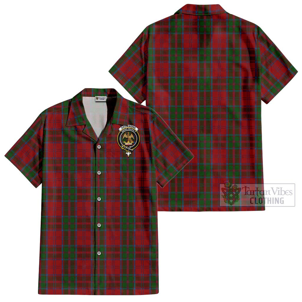 Drummond Tartan Cotton Hawaiian Shirt with Family Crest Kid - Tartan Vibes Clothing